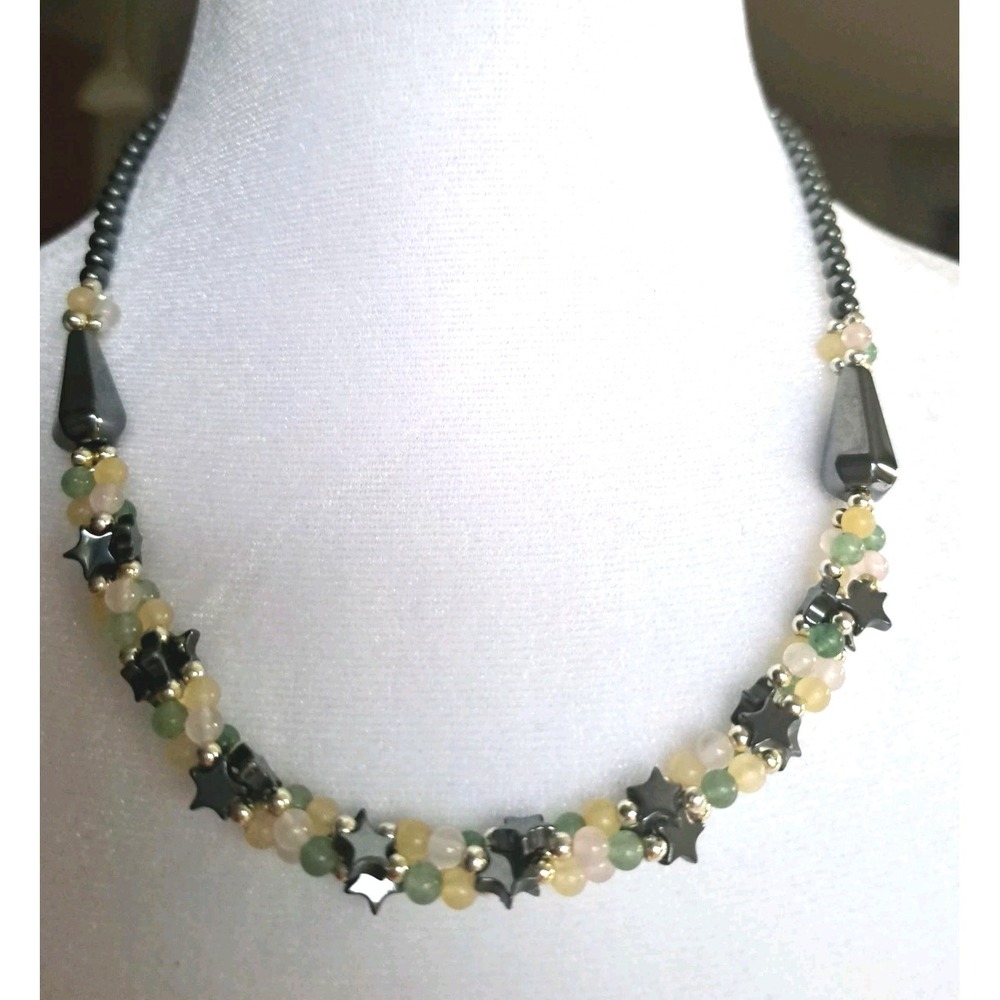 Fashion Jewelry Set Necklace Bracelet Earrings Beaded Gemstone Costume Jewelry